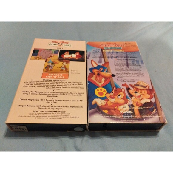 Disney Chip N Dale VHS Lot of 2 Tapes - Rescue Rangers & Classic Cartoons - Picture 2 of 6